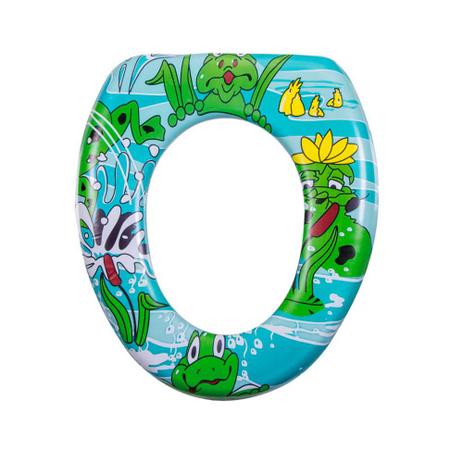 Assento sanitário infantil Sapo polipropileno almofadado verde Astra Menor preço em Assento sanitário infantil Sapo polipropileno almofadado verde Astra