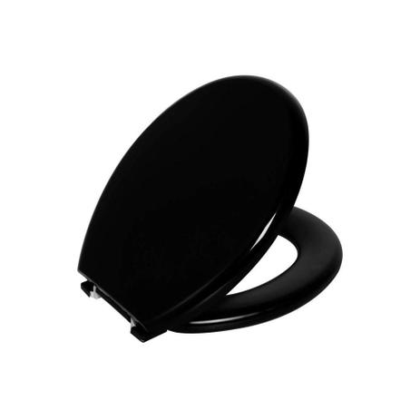 Assento Sanitário Oval Almofadado Preto - Astra Menor preço em Assento Sanitário Oval Almofadado Preto - Astra
