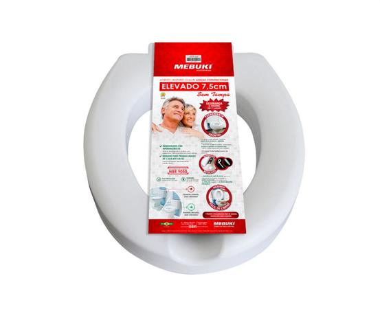Assento Sanitário oval elevado 7,5cm Sem Tampa - Mebuki Menor preço em Assento Sanitário oval elevado 7,5cm Sem Tampa - Mebuki