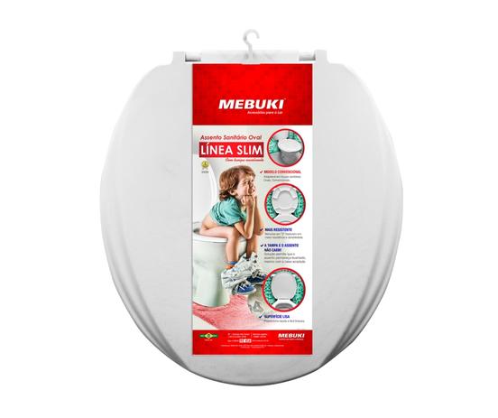 Assento Sanitário Oval Línea Slim - Branco, Cinza e Areia - Mebuki Menor preço em Assento Sanitário Oval Línea Slim - Branco, Cinza e Areia - Mebuki