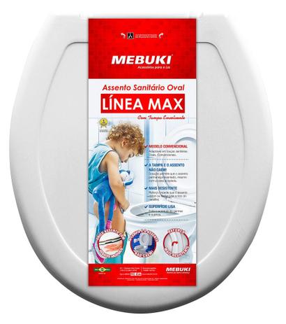 Assento Sanitário Oval Max Mebuki -BRANCO-PRETO-CZ ES -CZ CL Menor preço em Assento Sanitário Oval Max Mebuki -BRANCO-PRETO-CZ ES -CZ CL