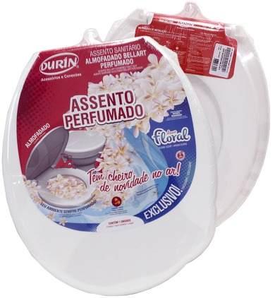 Assento Sanitário Perfumado Almofadado Floral Branco - Durín Menor preço em Assento Sanitário Perfumado Almofadado Floral Branco - Durín