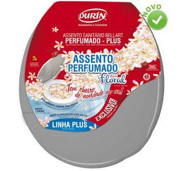 Assento Sanitário Perfumado Almofadado Floral Cinza Claro - Durín Menor preço em Assento Sanitário Perfumado Almofadado Floral Cinza Claro - Durín