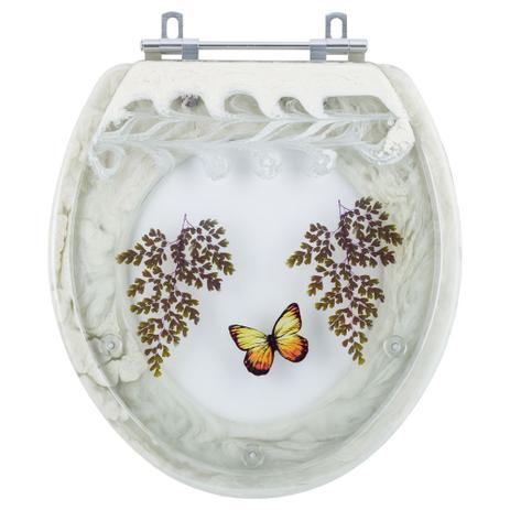 Assento Sanitário Poliéster Decorado Borboleta Aspen para Vaso Deca - Pontto lavabo Menor preço em Assento Sanitário Poliéster Decorado Borboleta Aspen para Vaso Deca - Pontto lavabo