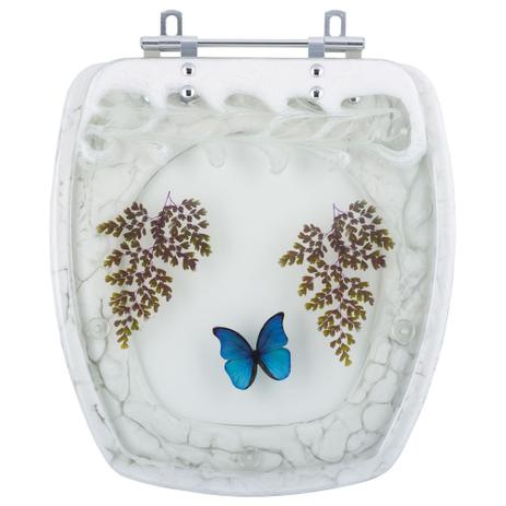 Assento Sanitário Poliéster Decorado Borboleta Avant Plus para Vaso Incepa - Pontto lavabo Menor preço em Assento Sanitário Poliéster Decorado Borboleta Avant Plus para Vaso Incepa - Pontto lavabo