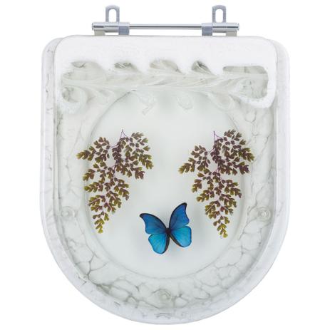 Assento Sanitário Poliéster Decorado Borboleta Life para Vaso Celite - Pontto lavabo Menor preço em Assento Sanitário Poliéster Decorado Borboleta Life para Vaso Celite - Pontto lavabo