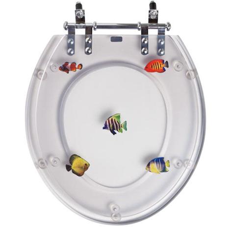 Assento Sanitário Poliéster Decorado Peixe Aspen para Vaso Deca - Pontto lavabo Menor preço em Assento Sanitário Poliéster Decorado Peixe Aspen para Vaso Deca - Pontto lavabo