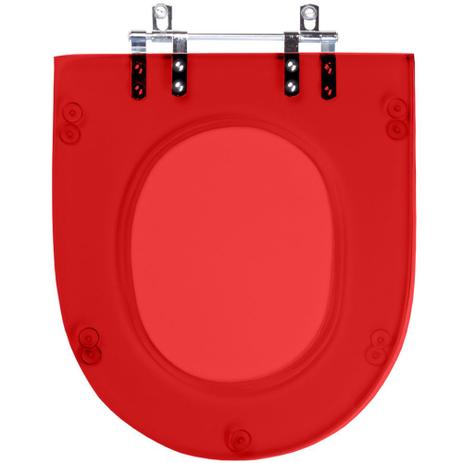 Assento Sanitário Poliéster Life Vermelho Transparente para vaso Celite - Pontto lavabo Menor preço em Assento Sanitário Poliéster Life Vermelho Transparente para vaso Celite - Pontto lavabo