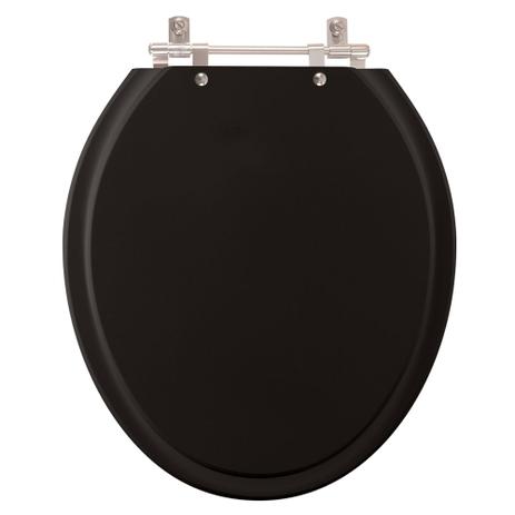 Assento Sanitário Poliéster Lirio Preto para vaso Celite - Pontto lavabo Menor preço em Assento Sanitário Poliéster Lirio Preto para vaso Celite - Pontto lavabo