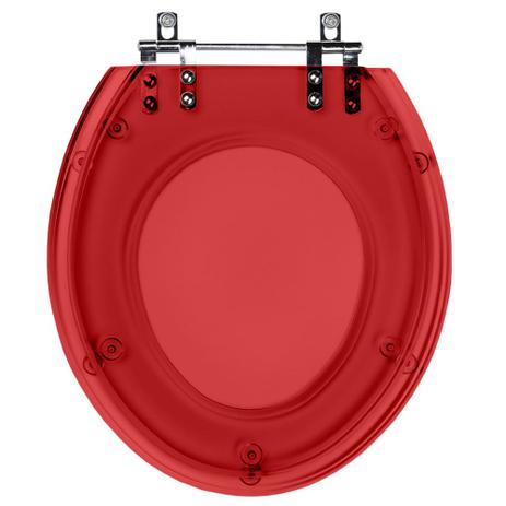 Assento Sanitário Poliéster Lirio Vermelho Transparente para vaso Celite - Pontto lavabo Menor preço em Assento Sanitário Poliéster Lirio Vermelho Transparente para vaso Celite - Pontto lavabo