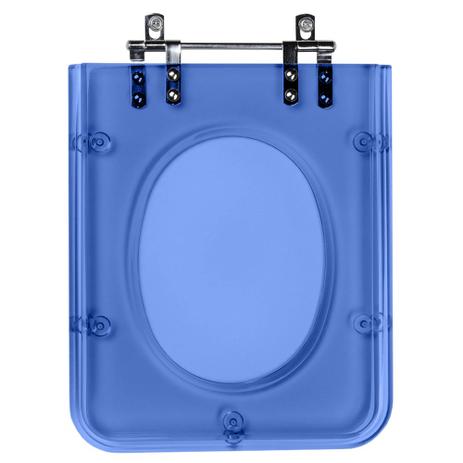 Assento Sanitario (tampa de vaso) Poliester Cubo Azul Translucido para bacia Deca - Pontto lavabo Menor preço em Assento Sanitario (tampa de vaso) Poliester Cubo Azul Translucido para bacia Deca - Pontto lavabo