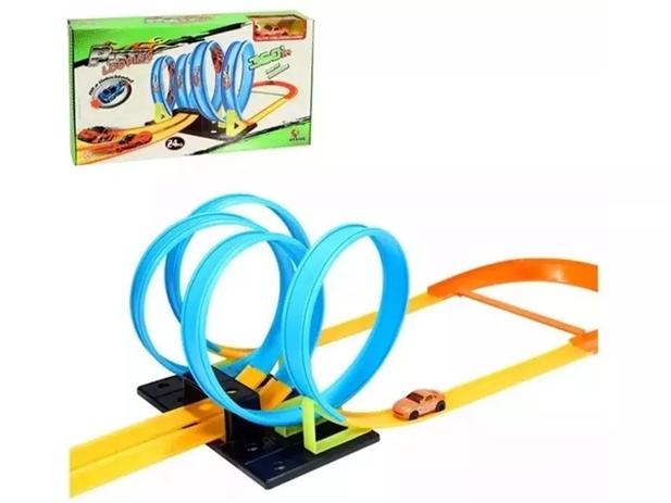 Auto Pista Automotiva Looping 4 Voltas 360ºgraus 24pçs - Artbrink Menor preço em Auto Pista Automotiva Looping 4 Voltas 360ºgraus 24pçs - Artbrink