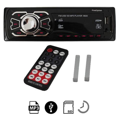 Auto Rádio MP3 Player Automotivo USB SD e AUX FM - First option Menor preço em Auto Rádio MP3 Player Automotivo USB SD e AUX FM - First option