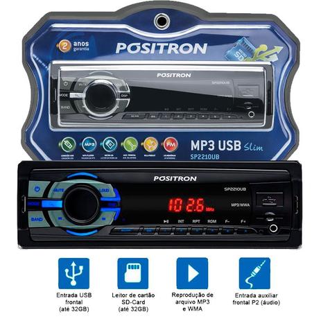 Auto Radio Positron Sp2210ub Usb Micro Sd Aux Mp3 Automotivo Menor preço em Auto Radio Positron Sp2210ub Usb Micro Sd Aux Mp3 Automotivo