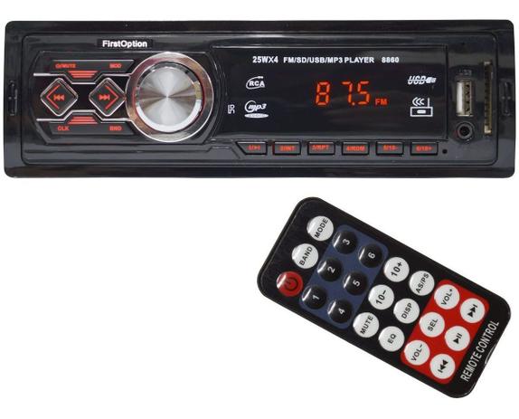 Auto Rádio Som Mp3 Player Automotivo Toca Som Carro First Option Fm Sd Usb Aux com Controle Menor preço em Auto Rádio Som Mp3 Player Automotivo Toca Som Carro First Option Fm Sd Usb Aux com Controle