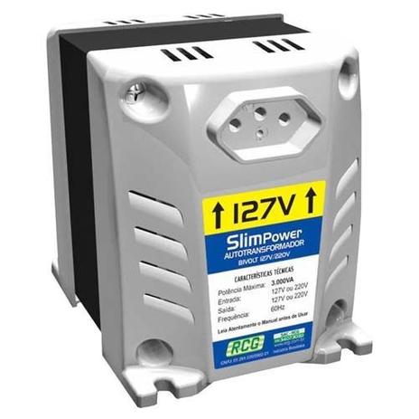 Auto Transformador 110 220VAC 1500VA Slim Power Prata RCG Menor preço em Auto Transformador 110 220VAC 1500VA Slim Power Prata RCG