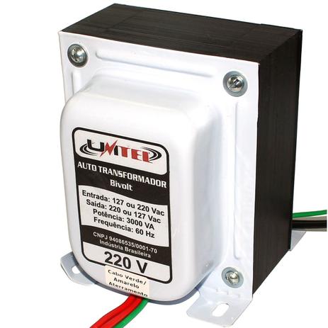 Auto Transformador 60 Hz Bivolt 3000va Unitel Menor preço em Auto Transformador 60 Hz Bivolt 3000va Unitel