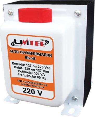 Auto Transformador Bivolt Serie Ouro - 500VA - Unitel Menor preço em Auto Transformador Bivolt Serie Ouro - 500VA - Unitel
