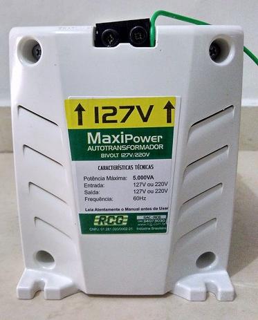 Auto transformador RCG 5000VA Bivolt Maxi Power Branco Menor preço em Auto transformador RCG 5000VA Bivolt Maxi Power Branco
