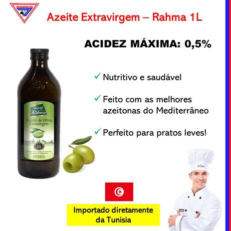 Azeite De Oliva Extra Virgem Tunisiano Rahma 1lt Importado - IFFCO Menor preço em Azeite De Oliva Extra Virgem Tunisiano Rahma 1lt Importado - IFFCO