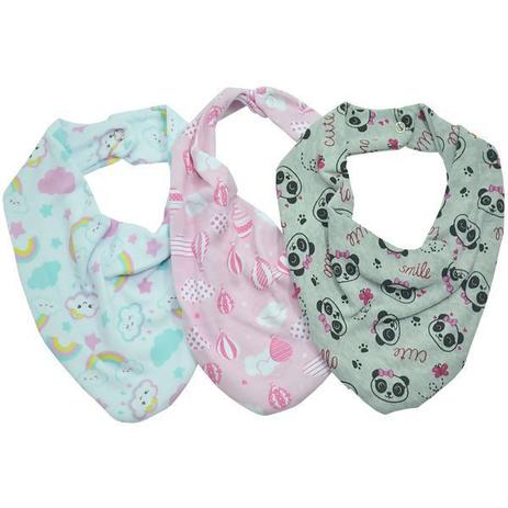 Babador Bandana Bebe C 3 Unidades 100 Algodao Menina Mafessoni Babador Magazine Luiza
