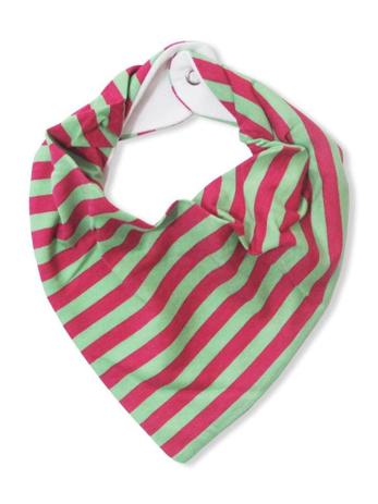 Babador Bandana Listras Verde Rosa Menina Flor Menor preço em Babador Bandana Listras Verde Rosa Menina Flor