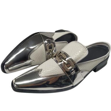 Babuche Masculino Dubai em Couro Social Executivo em Couro - Prateado -  Silver Lake - ART SAPATOS - Babuche / Clog Masculino - Magazine Luiza