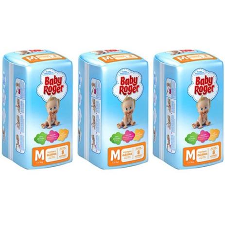 Baby Roger Clássica Fralda Infantil M C/8 (Kit C/03) Menor preço em Baby Roger Clássica Fralda Infantil M C/8 (Kit C/03)