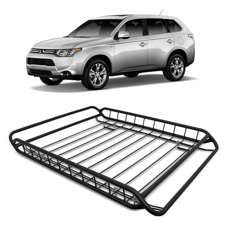 Bagageiro Maleiro de Teto Gradeado Grande Outlander 2008 a 2018 Preto Aço Projecar 45Kg Menor preço em Bagageiro Maleiro de Teto Gradeado Grande Outlander 2008 a 2018 Preto Aço Projecar 45Kg