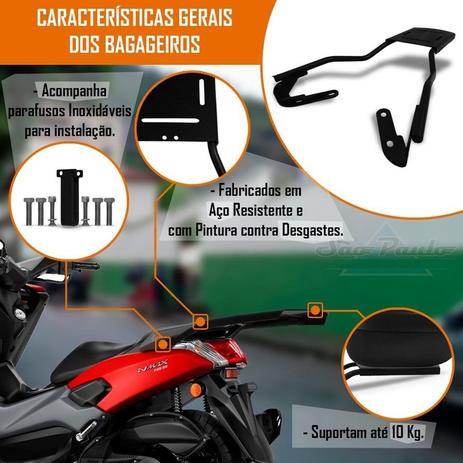 Bagageiro Nmax 160 Chapa Suporte Bau Nmax 2016 2017 Yamaha - Sp moto Menor preço em Bagageiro Nmax 160 Chapa Suporte Bau Nmax 2016 2017 Yamaha - Sp moto