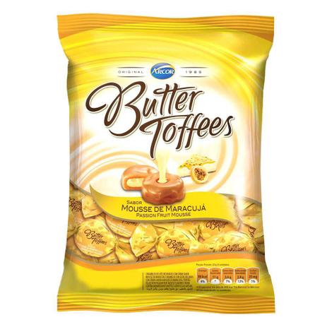 Bala Butter Toffees Maracujá 600g - Arcor Menor preço em Bala Butter Toffees Maracujá 600g - Arcor