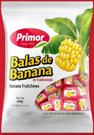 Bala de Banana Primor 600g Menor preço em Bala de Banana Primor 600g