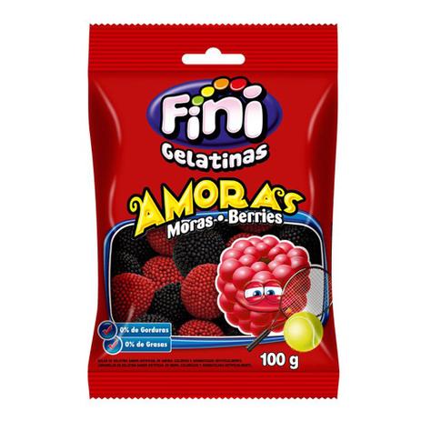 Bala de Gelatina Amoras 100g - Fini Menor preço em Bala de Gelatina Amoras 100g - Fini