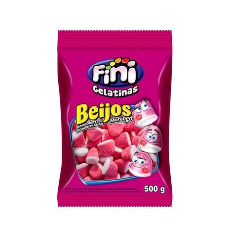 Bala de Gelatina Beijos de Morango Fini - Festabox Menor preço em Bala de Gelatina Beijos de Morango Fini - Festabox