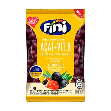 Bala De Gelatina Fini Açai Mais Vitamina B Sem Açucar 18g é boa?