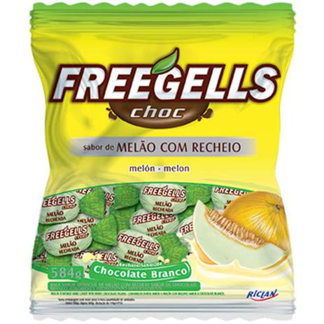 Bala Dura Recheada Chocolate Branco e Melão Freegells 584g - Riclan é boa?