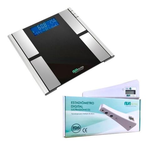 Balança Bioimpedância Mais Medidor Estadiômetro Digital - AVANUTRI Menor preço em Balança Bioimpedância Mais Medidor Estadiômetro Digital - AVANUTRI