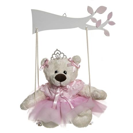 Balança Com Ursa Bailarina Rosa Quarto Bebê Infantil Menina - Potinho de mel Menor preço em Balança Com Ursa Bailarina Rosa Quarto Bebê Infantil Menina - Potinho de mel