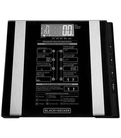 Balança de Banheiro Black Decker até 180 Kg BK55-BR Menor preço em Balança de Banheiro Black Decker até 180 Kg BK55-BR