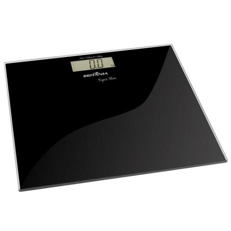 Balança Digital Britânia Super Slim, 4 Sensores - Preto Menor preço em Balança Digital Britânia Super Slim, 4 Sensores - Preto