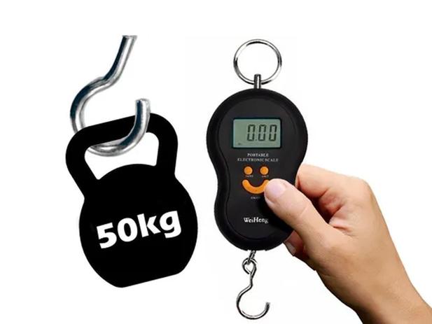 Balança Portátil Digital Manual Viagem Bagagem Bolsa Mala Peixe Até 50kg Preto - SDT é boa?