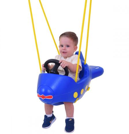 Balanço Infantil Criança Azul Avião Encaixa As Pernas - Xalingo Menor preço em Balanço Infantil Criança Azul Avião Encaixa As Pernas - Xalingo