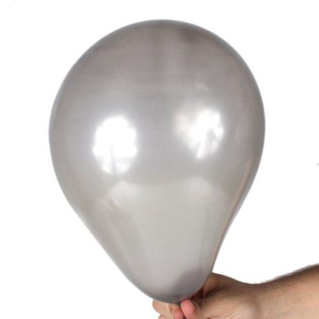 Menor preço em Balão Bexiga Prata Nº 9 (23cm) - 30 Unidades - Aluá festas