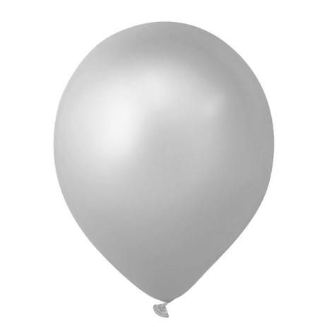 Menor preço em Balão Cintilante n7 Prata 18 cm 50 unidades São Roque