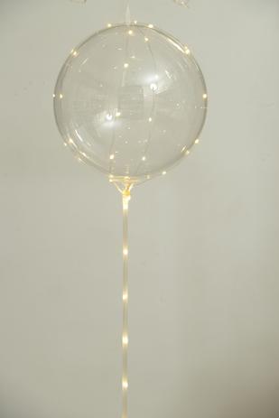 Balão Com Luz Led Branco Bubble Transparente Festas Luz - Cromus