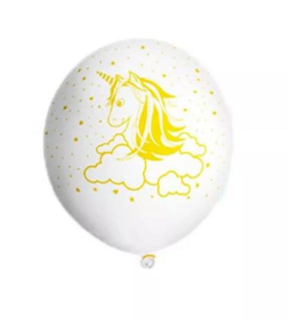 Balão de Látex Decorado Branco Unicórnio Dourado 10” 28cm 25un Pic Pic Menor preço em Balão de Látex Decorado Branco Unicórnio Dourado 10” 28cm 25un Pic Pic