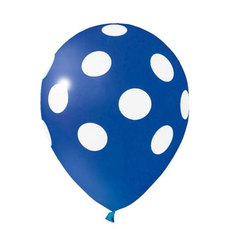Menor preço em Balão de Látex Poa Azul Escuro e Branco 25 unidades n10 25cm Pic Pic