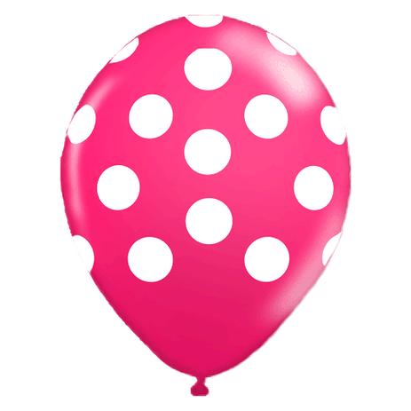 Menor preço em Balão de Látex Rosa Maravilha com Bolinhas Brancas 10 1D com 25 Unidades Balloontech