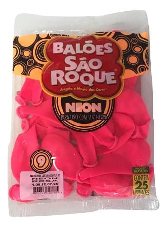 Balão São Roque Neon N9 C/25un Rosa Menor preço em Balão São Roque Neon N9 C/25un Rosa