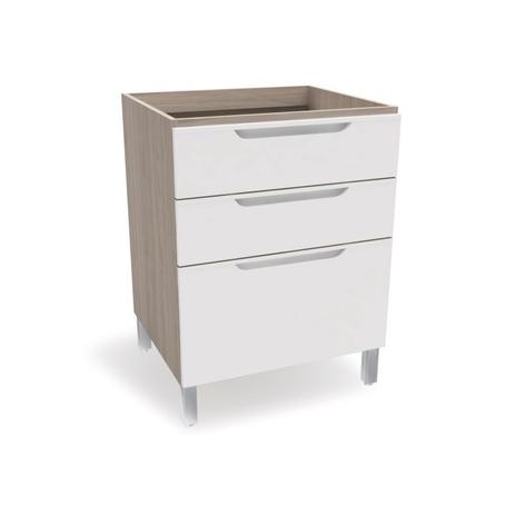 Balcão 03 Gavetas 60 cm Solaris Carvalle/Branco - Kappesberg Menor preço em Balcão 03 Gavetas 60 cm Solaris Carvalle/Branco - Kappesberg